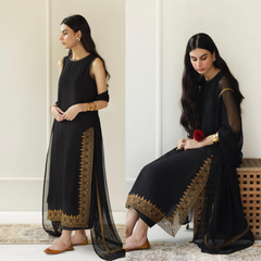 3PC Lawn Embroidered Shirt With Chiffon Embroidered Dupatta Sw708