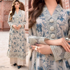VL723 Bareeze -Embroidered 3pc Lawn dress with embroidered bember dupatta