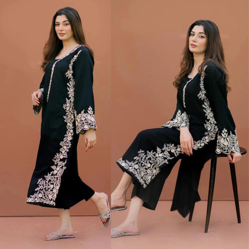 Swagiwear Lajwanti 2Pc Embroidered Lawn Suite With Fully Embroidered trouser & Patches 