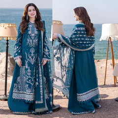 Swagiwear ZARA SHAHJAHAN Lawn 3-PIECE COLLECTION ORGANZA EMBROIDERED DUPATTA. 