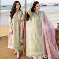 Swagiwear  3 Piece Unstitched Heavy Embroidered Chickan Kari Lawn Suit ( Printed Organza Dupatta )