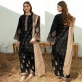 Swagiwear  Winter Unstitched 3PCs Embroidered Dhanak Dress With Wool Shawl