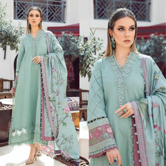 Maria B, unstitched 3 piece lawn embroidered suit Sw885
