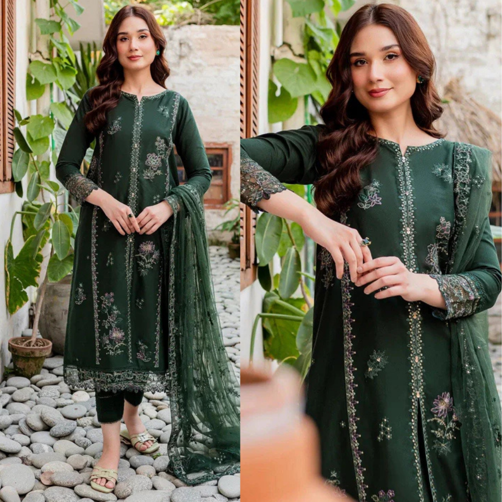 Swagiwear Batik, unstitched 3 piece embroidered summer suit. 