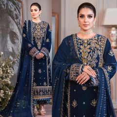 Swagiwear  Winter Unstitched 3PCs Embroidered Velvet With Embroidered Chiffon Dupatta