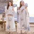 Swagiwear  Chikenkari Qalamkar Embroidered Dhanak Three Piece