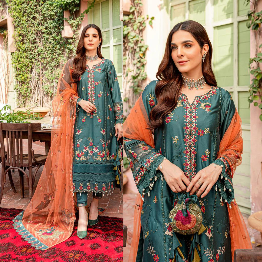 Swagiwear  Nisa Zink Unstitched 3 Piece Embroidered Lawn Suit