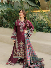 Sapphire - Winter 3PC Dhanak Embroidered Suit - Sw1520